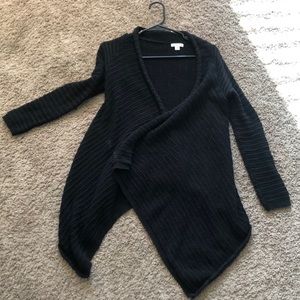 Black cardigan sweater